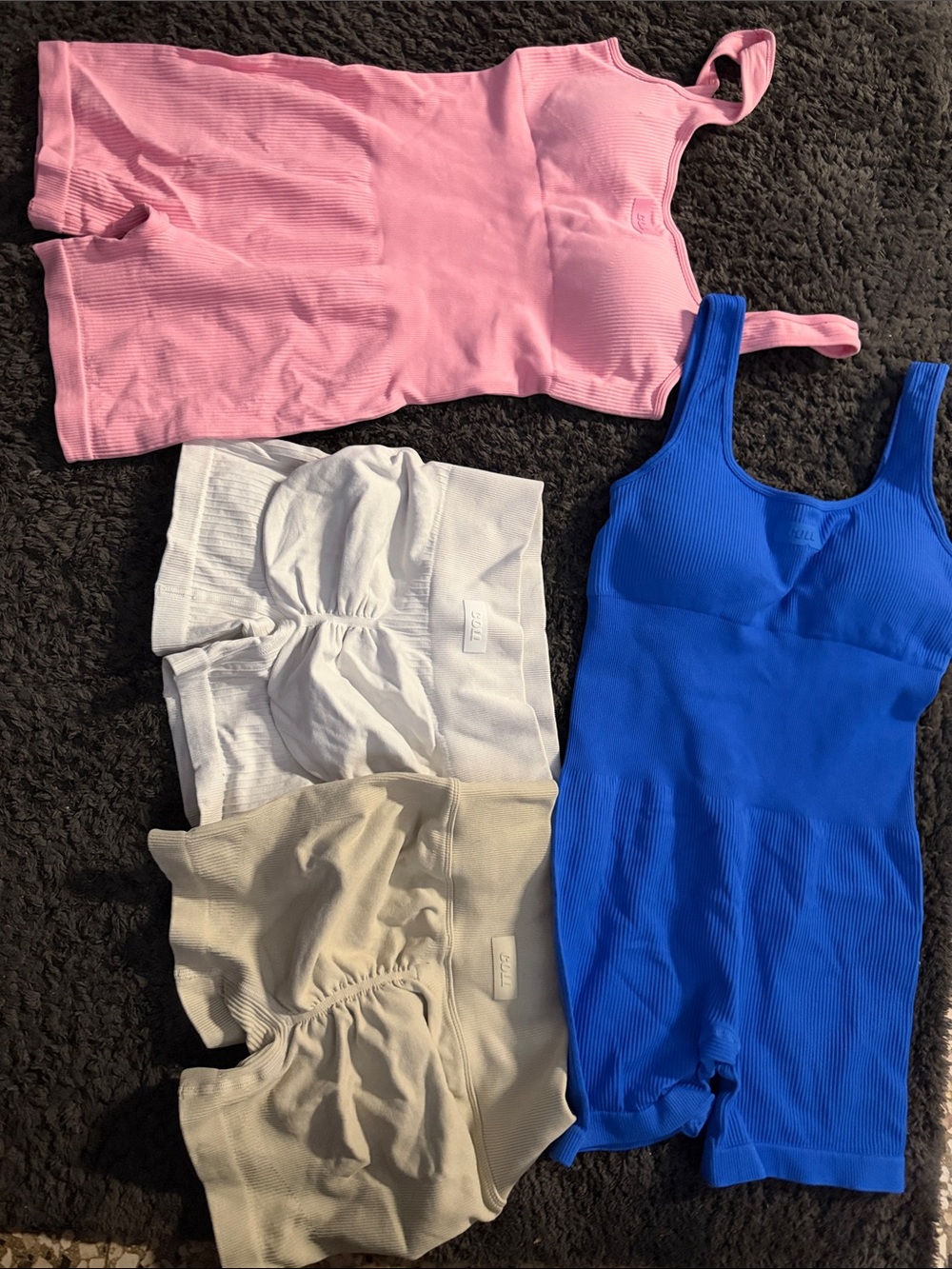 Pink Ribbed Tank Top - Women's Sleeveless Top jumper and shorts all of them M